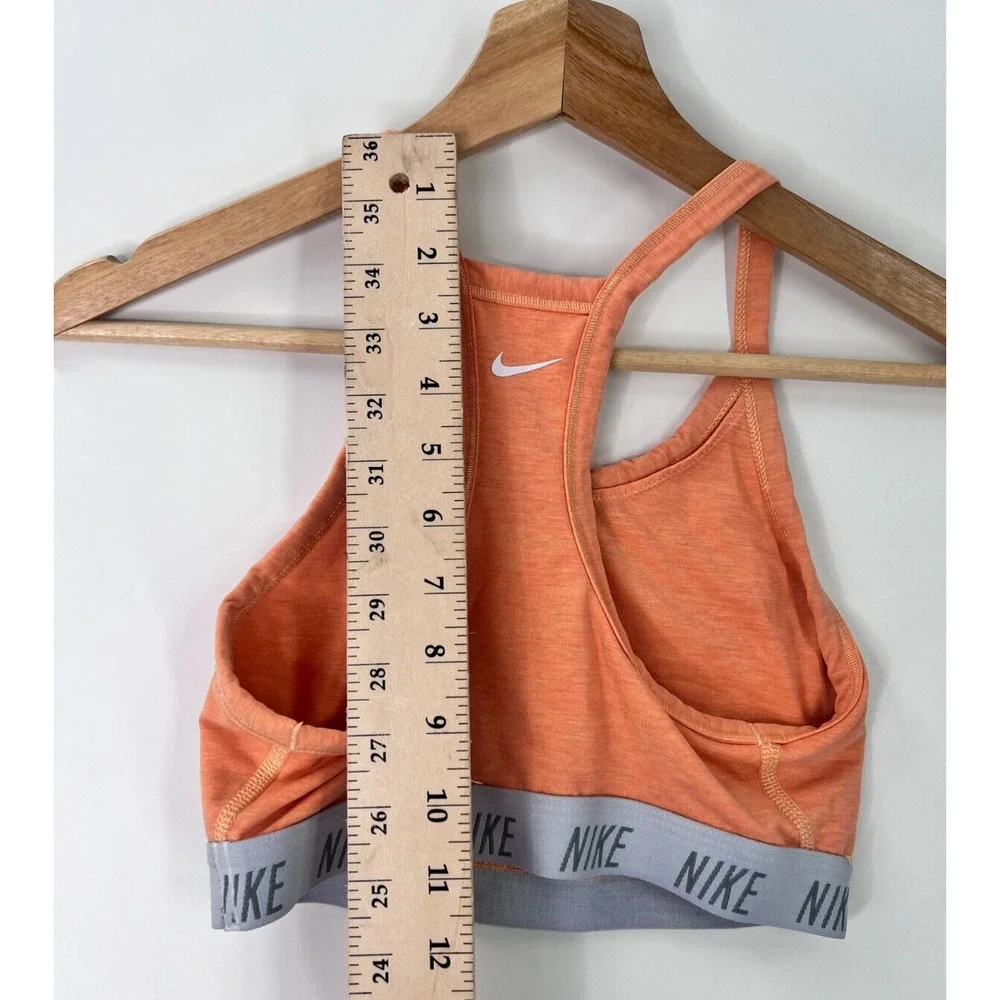 Nike Swoosh Soft Tee Sports Bra Orange/Gray Women's Size Small